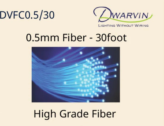 Dwarvin DVFC0.5/30 30ft, 0.5mm End Glow Fiber Optic Cable