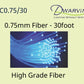 Dwarvin DVFC0.75/30 30ft, 0.75mm End Glow Fiber Optic Cable