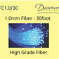 Dwarvin DVFC1.0/30 30ft, 1.0mm End Glow Fiber Optic Cable