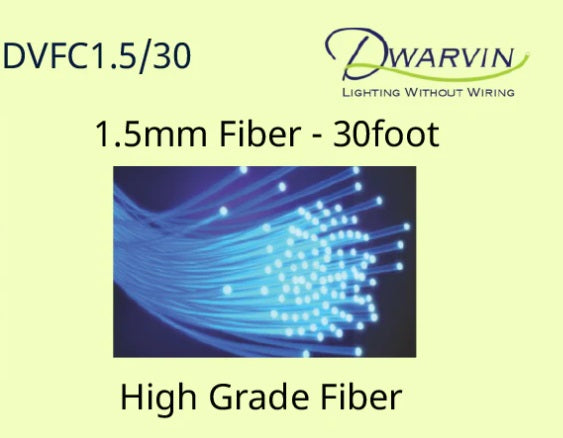 Dwarvin DVFC1.5/30 30ft, 1.5mm End Glow Fiber Optic Cable