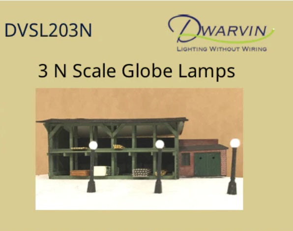 Dwarvin DVSL203 N Fiber-Lit Globe Lamps (Pack of 3)