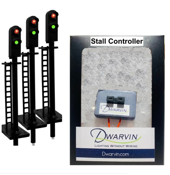 Dwarvin DVTSSS201HO HO Turnout Signal Stall Motor Controller w/ 3 Tall Signals