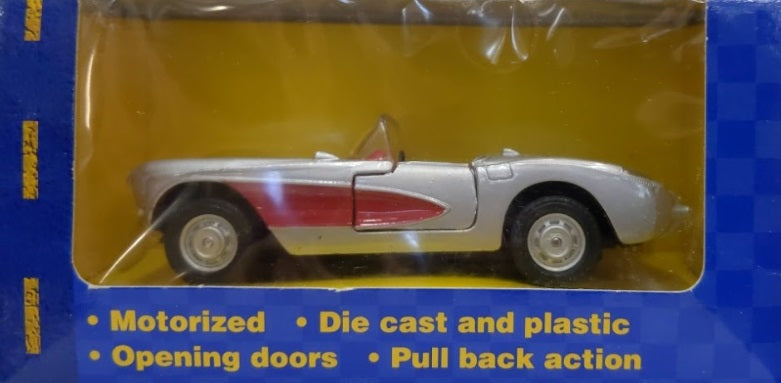 Maisto 21094 1:39 Gray & Red 1957 Chevy Corvette Convertible Motorized