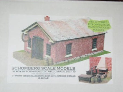 Schomberg 516 O Brick Blacksmith Shop W/Interior Details Kit
