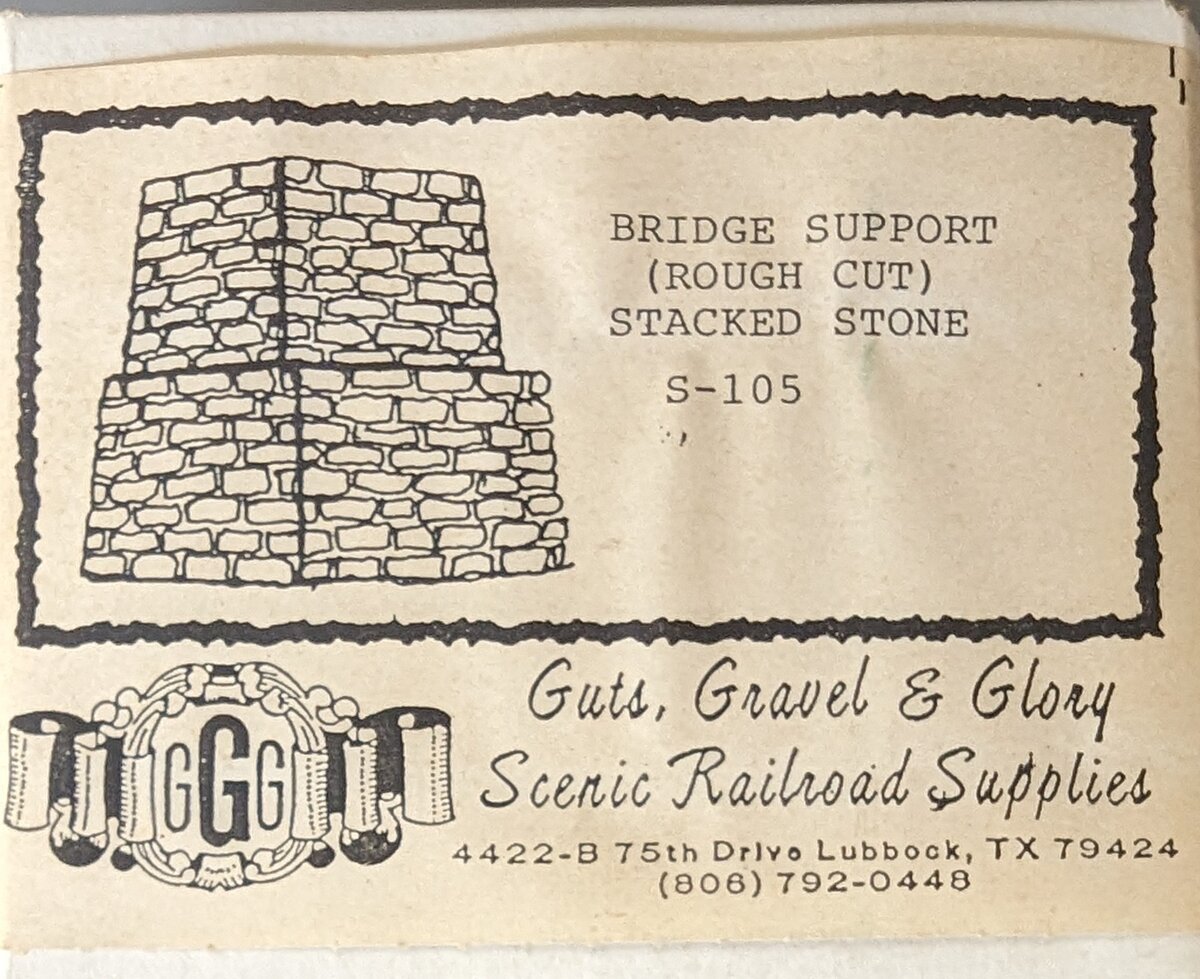 Guts, Gravel & Glory S-105 HO Bridge Support (Rough Cut) Stacked Stone Building