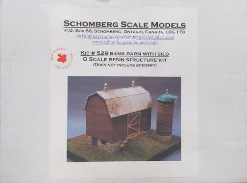 Schomberg 529 O Bank Barn W/Silo Resin Structure Kit