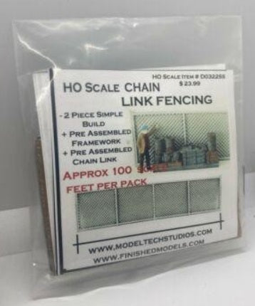 Model Tech Studios OD2232 O Chain Link Fencing Pre-Assembled Frame & Chain
