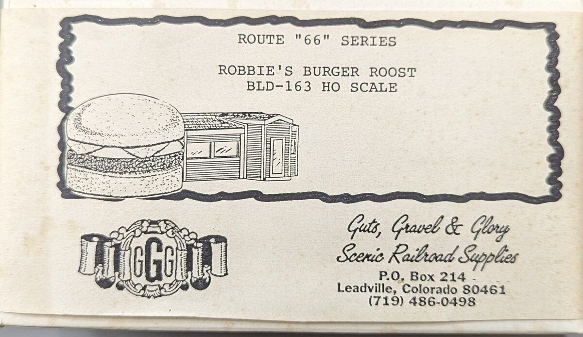 Guts, Gravel & Glory 163 HO Route "66" Series Robbie''s Burger Roost Building