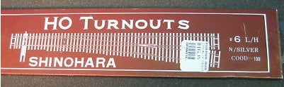 Shinohara Track N100 #6R/H HO Silver Track Turnout