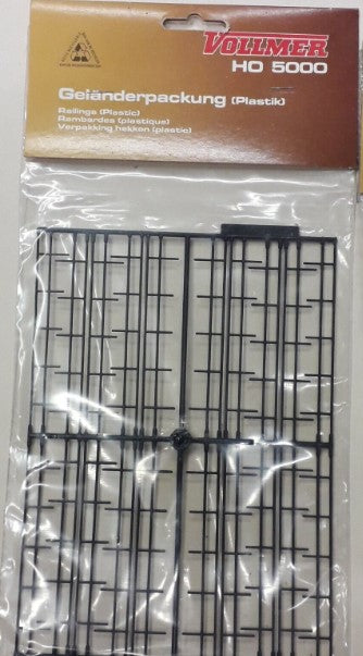 Vollmer HO 5000 HO Scale Black Plastic Railings