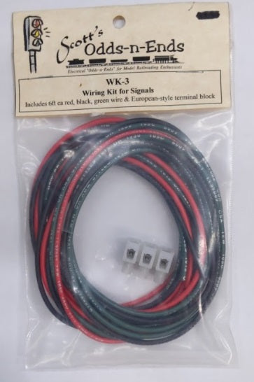 Scotts Odds-N-Ends WK-3 Wiring Kit For Signals 6' &European Style Terminal Block