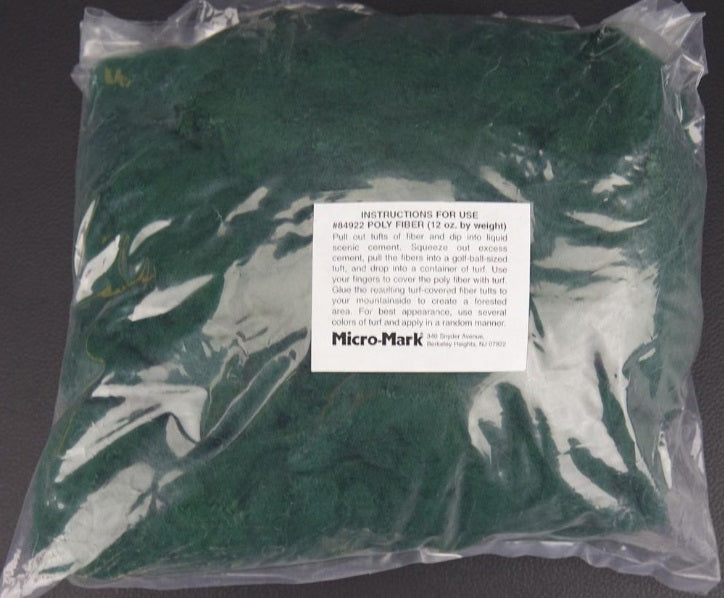 Micro-Mark 84922 Green Poly Fiber Landscapping Material 12 Oz. Bag