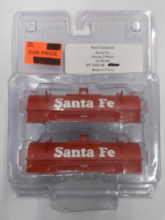 Red Caboose RP-3200-06 HO Santa Fe Hoods (Pack of 2)