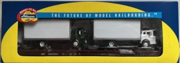 Athearn 92337 HO Southern Pacific 60' Flat Car W/2 Ford Vans # 599306