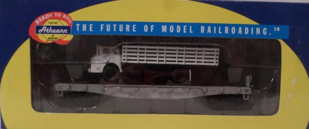 Athearn 92086 HO Maintenance of Way 40' Flat W/Ford C Stakebed # MW92092