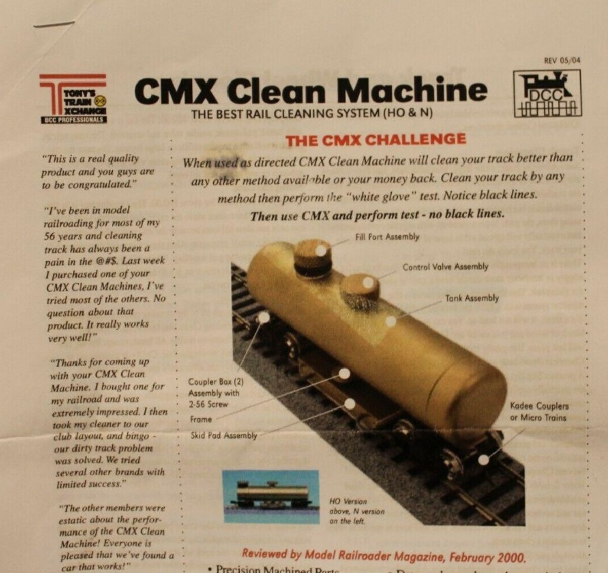 Tonys Train Xchange HO CMX Clean Machine Track Cleaning Tanker Car