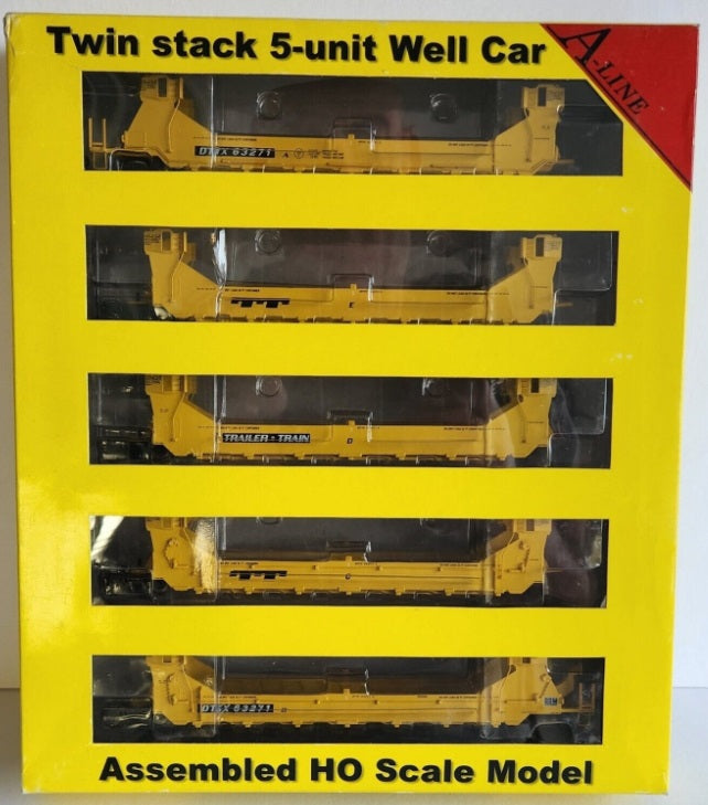 A-Line 47615-02 HO TTX Corp. Trailer Train Twin Stack Container Car (Box of 5)