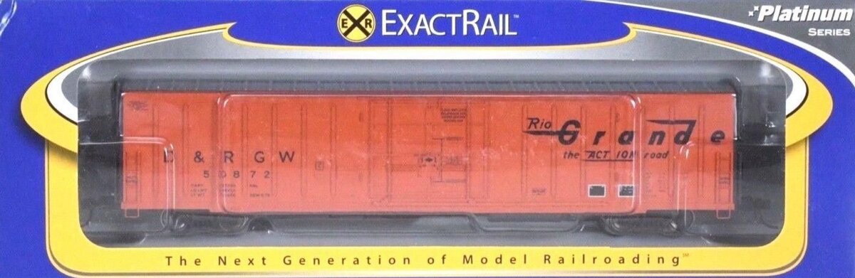 ExactRail EP-80512-5 HO Rio Grande PC&F 62' Insulated Box Car #50872