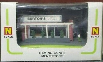 Bachmann 55-7305 N Scale Railroad Buildings Burton's Men's Store