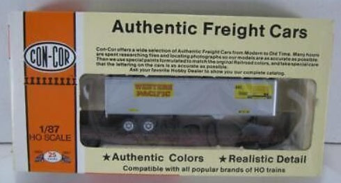 Con-Cor 0001-009152 HO Western Pacific 54 Ft. Flatcar Wtrailer
