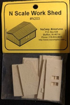 NuComp Miniatures N203 N Scale Work Shed Building Kit