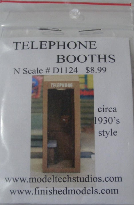 Model Tech Studios D1124 N Telephone Booths Circa 1930's Style Kit
