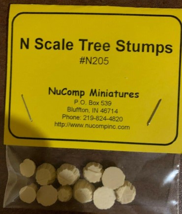 NuComp Miniatures N205 N Scale Tree Stumps (Pack of 12)