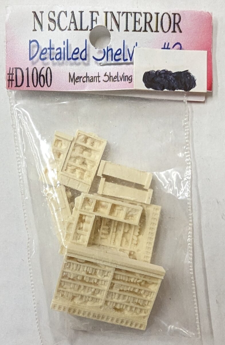 Model Tech Studios D1060 N Scale Detailed Merchant Shelving