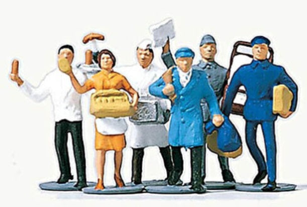 Merten 0800 HO Sales People & Porters (Set of 6)