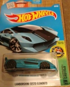Hot Wheels L2593 1:64 Baby Blue Lamborghini Sesto Elemento