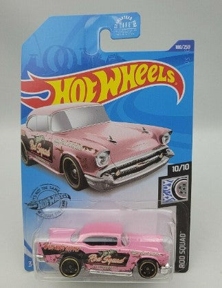 Hot Wheels GHD26-D9C0L 1:64 Rod Squad 1957 Pink w/Black Details Chevy