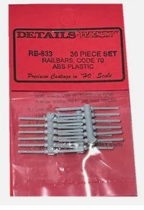 Details West RB-933 HO Railbars Code 70 ABS Plastic (Pack of 36)