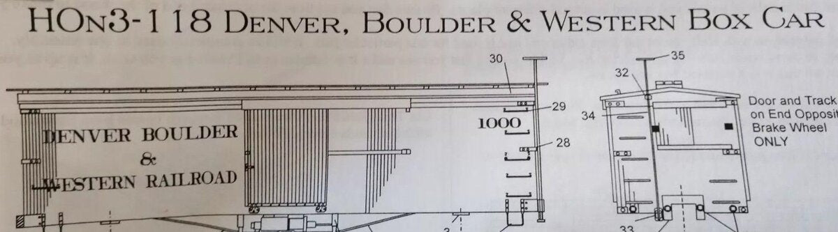 LaBelle Woodworking Co. HOn3-118 HO Denver Boulder & Western Box Car Kit