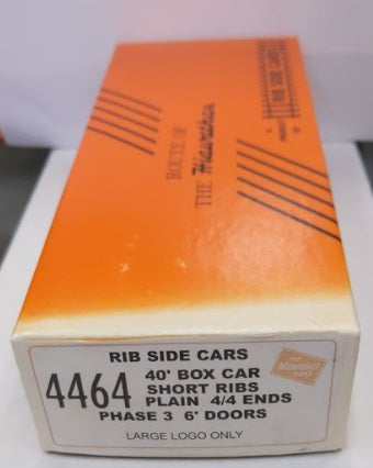 Rib Side Cars 4464 HO The Milwaukee Road Short Ribs Plain 4/4Ends 40'Box Car Kit