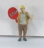 Arttista 1234 O & O27 Gauge Road Worker w/Stop Sign Hand Painted Pewter Figure