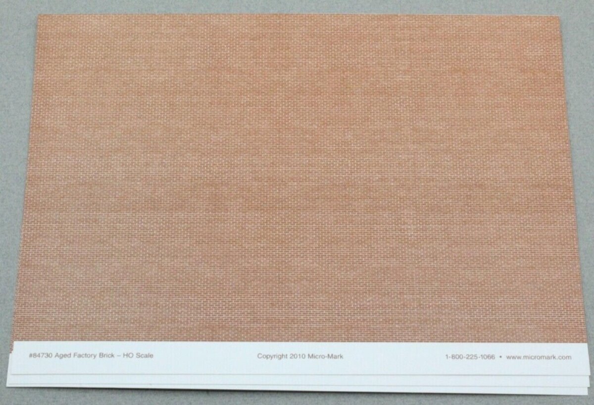 Micro-Mark 84730 HO Aged Factory Brick Textured Building Papers