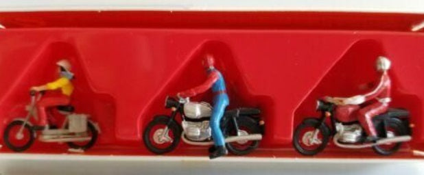 Preiser 10080 HO Motorcyclists Figures (Box of 3)