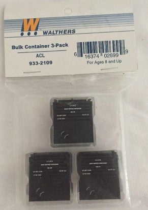 Walthers 933-2109 HO Bulk Container 3-Pack