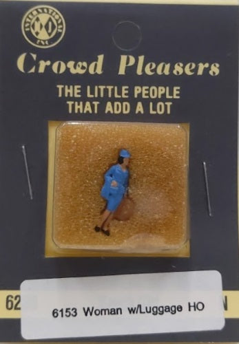 NJ International 6123 HO Crowd Pleasers Woman W/Luggage Figure