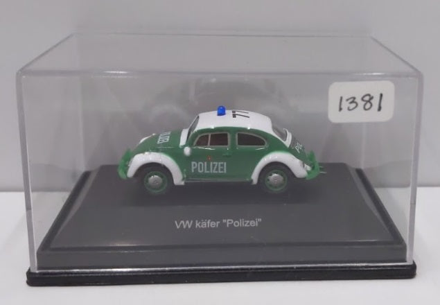 Acme 1381 1:87 VW Kafer Green & White Polizei # 77