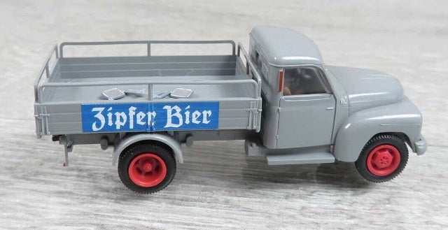 Brekina Automodelle 1:87 Gray Zipfer Bier Flatbed Trolley Zwettler