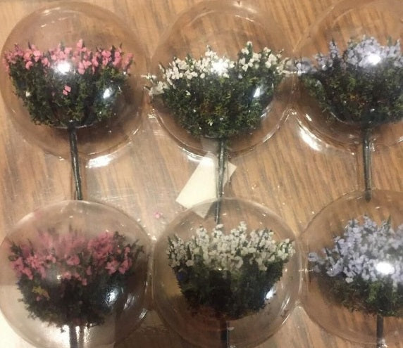 Scenic Express EX0515 HO/O Flowering Bushes Assorted Colors (Pack of 6)