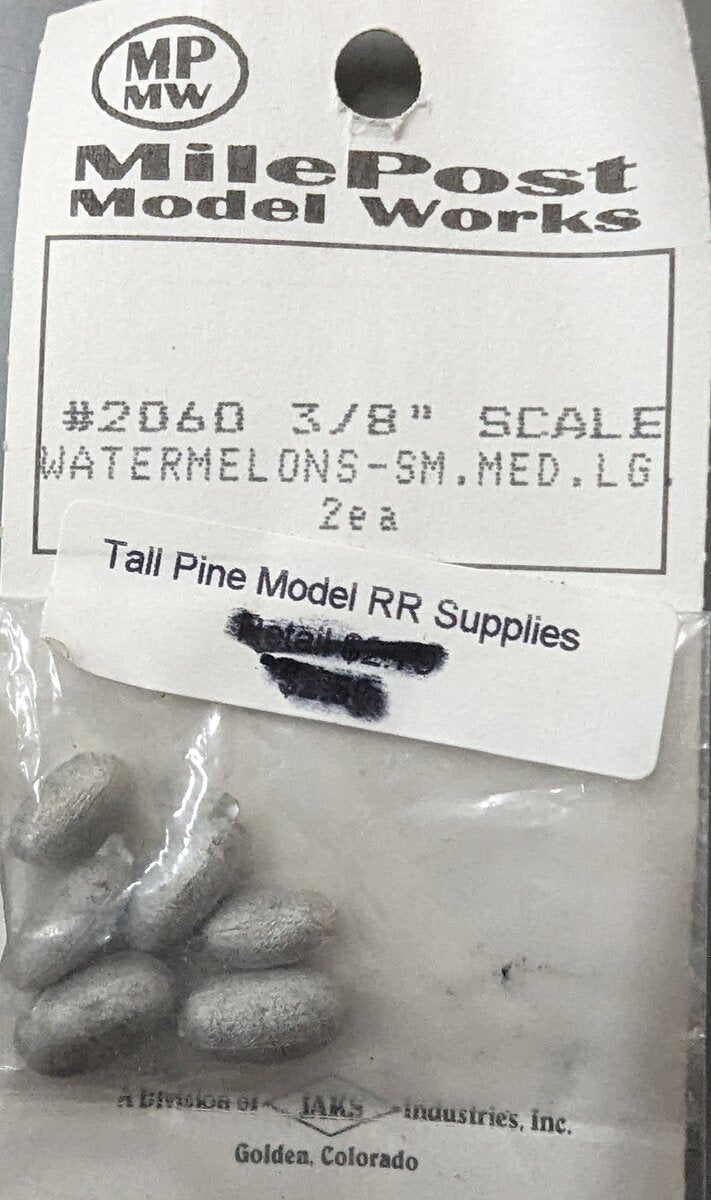 Mile Post Model Works 2060 O Scale Watermelons-Small, Medium, Large (2 of Each)