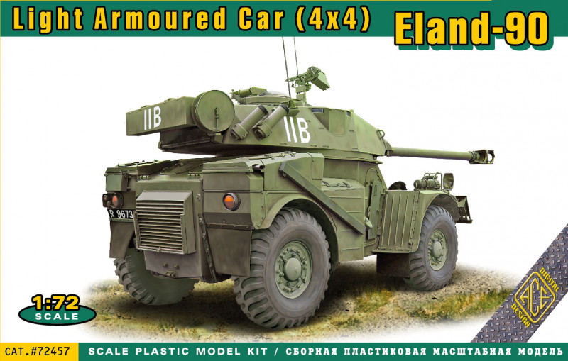 ACEs 72457 1:72 Eland-90 Light Armoured Car (4x4) Military Vehicle Model Kit