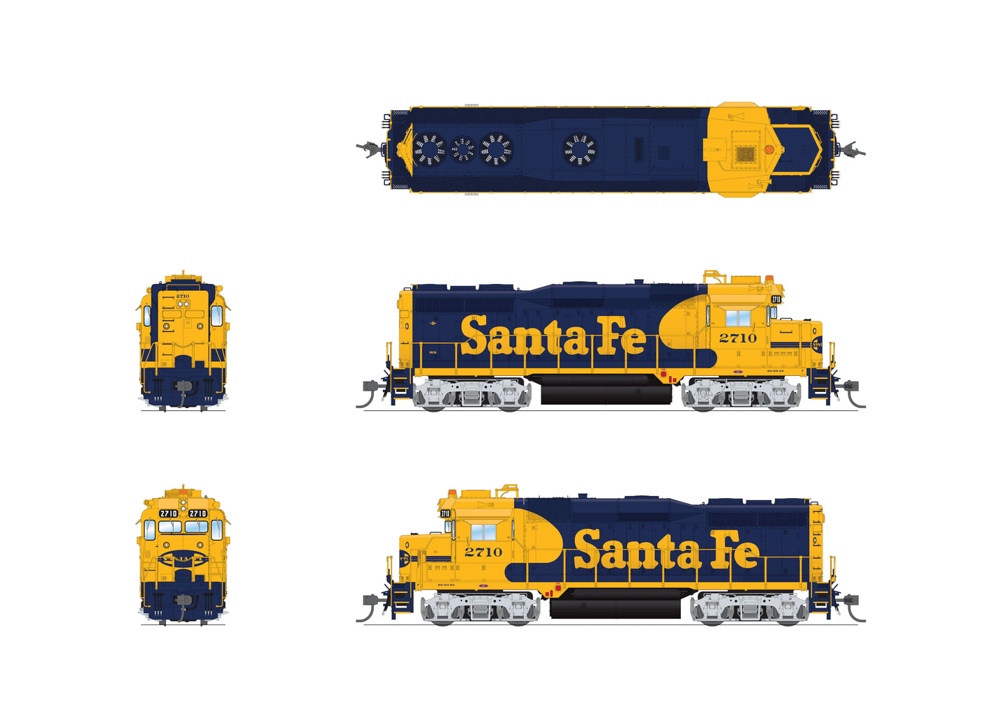 Broadway Limited 9561 HO ATSF EMD GP30 Diesel Locomotive Standard DC #2723