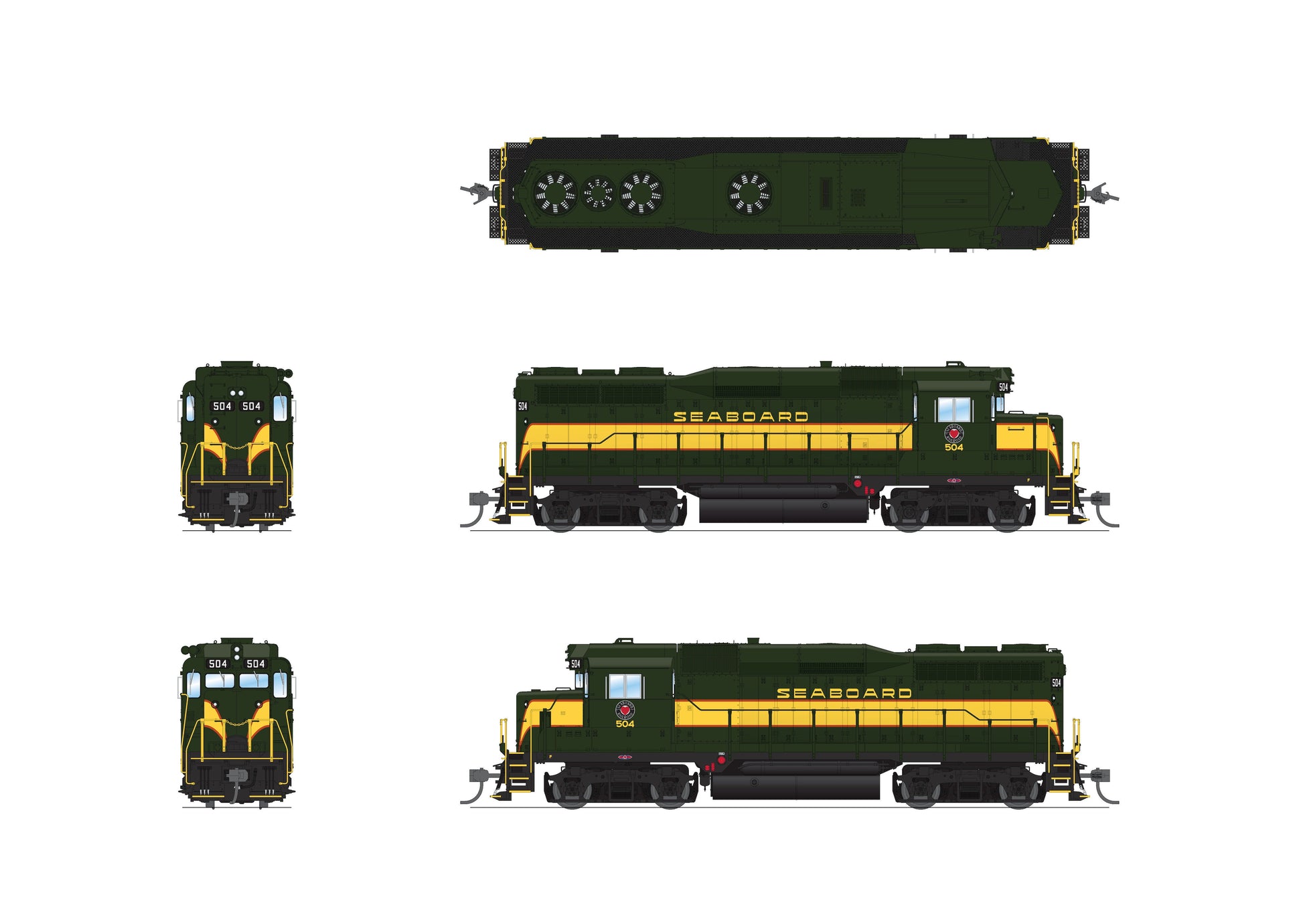 Broadway Limited 9577 HO SAL Green EMD GP30 Diesel Locomotive Standard DC #508