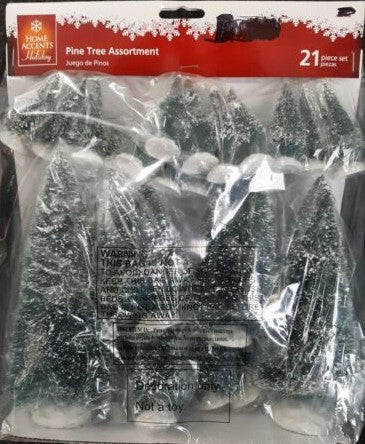 Home Accents 410488 HO Pine Tree Assortment Lot (Snow-Tipped) (Pack of 21)