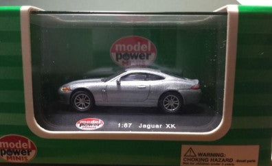 Model Power 18998 1:87 Metallic Silver Jaguar XK Diecast Car
