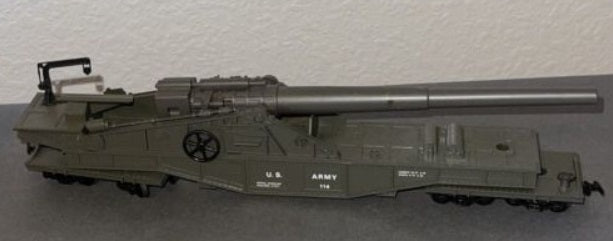 AHM 114 HO US Army Flat Car # 114 W/ 72' 6 Cannon