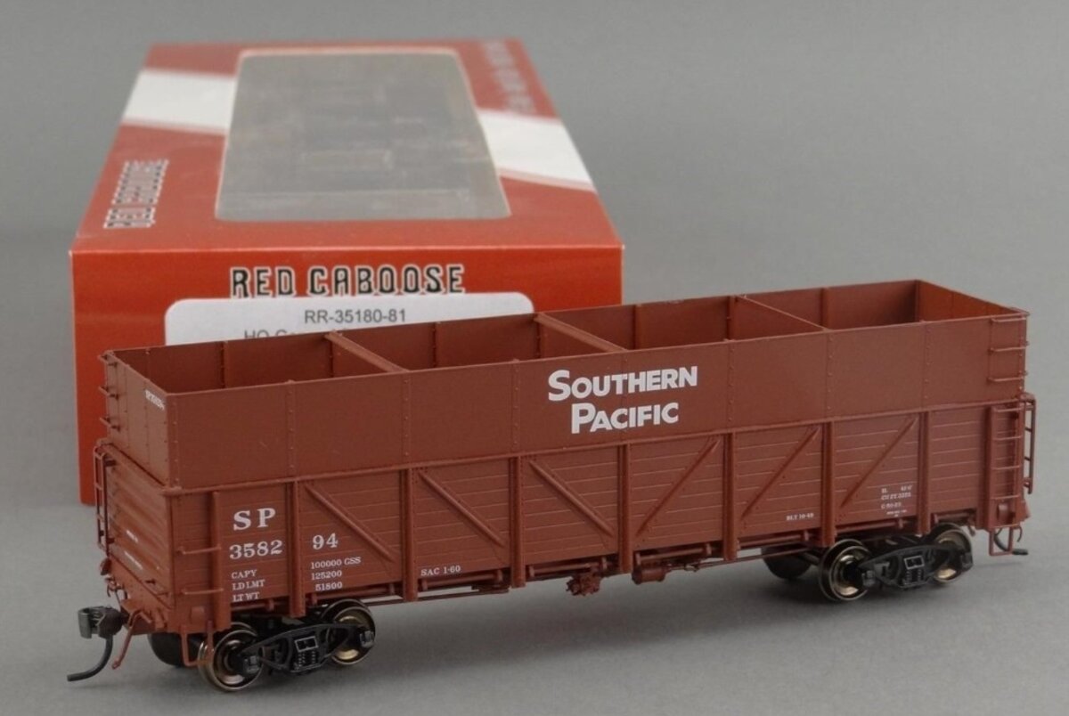 Red Caboose RR-35180-81 HO Southern Pacific General Service Gondola # 358294